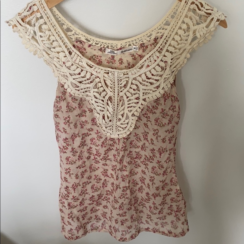 Crochet and floral top